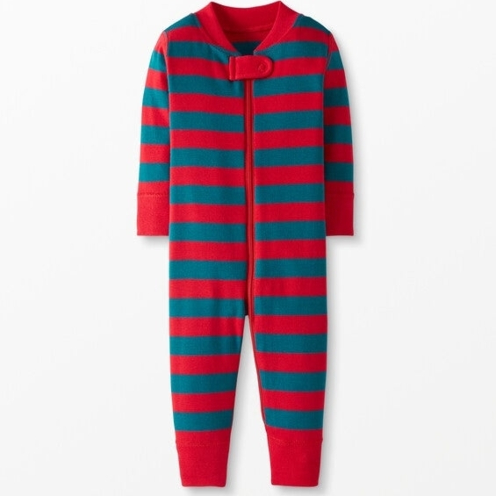 {Hanna Andersson} Night Night Red and Green Striped Organic Holiday Pajamas